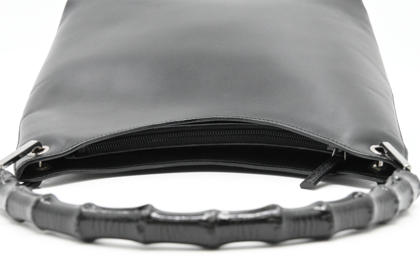 Gucci Bamboo Handbag in Black Leather