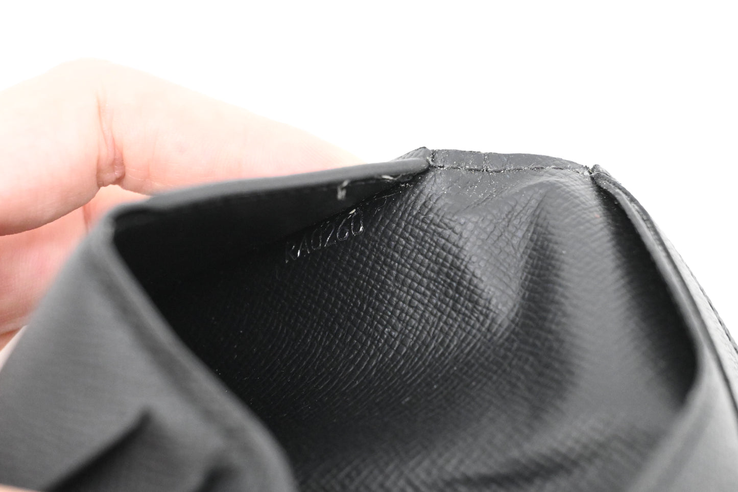 Louis Vuitton Taiga Card Case in Black Leather