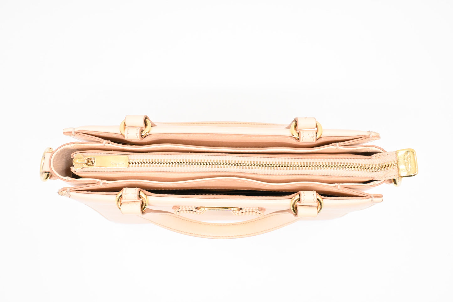 Ferragamo Vara Handbag in Peach Leather