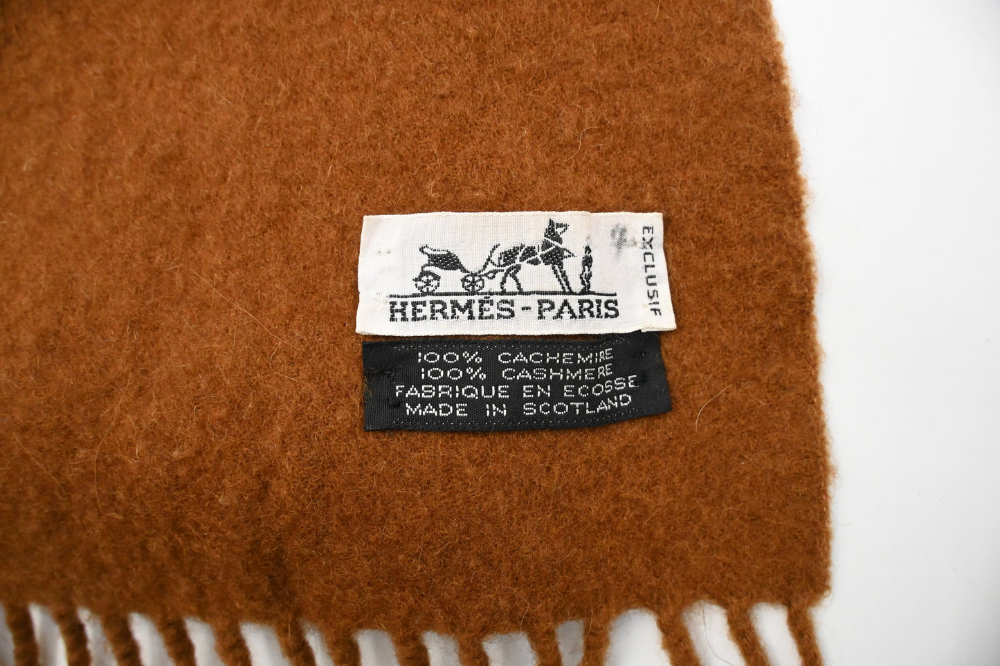 Hermes Scarf in Brown Cashmere
