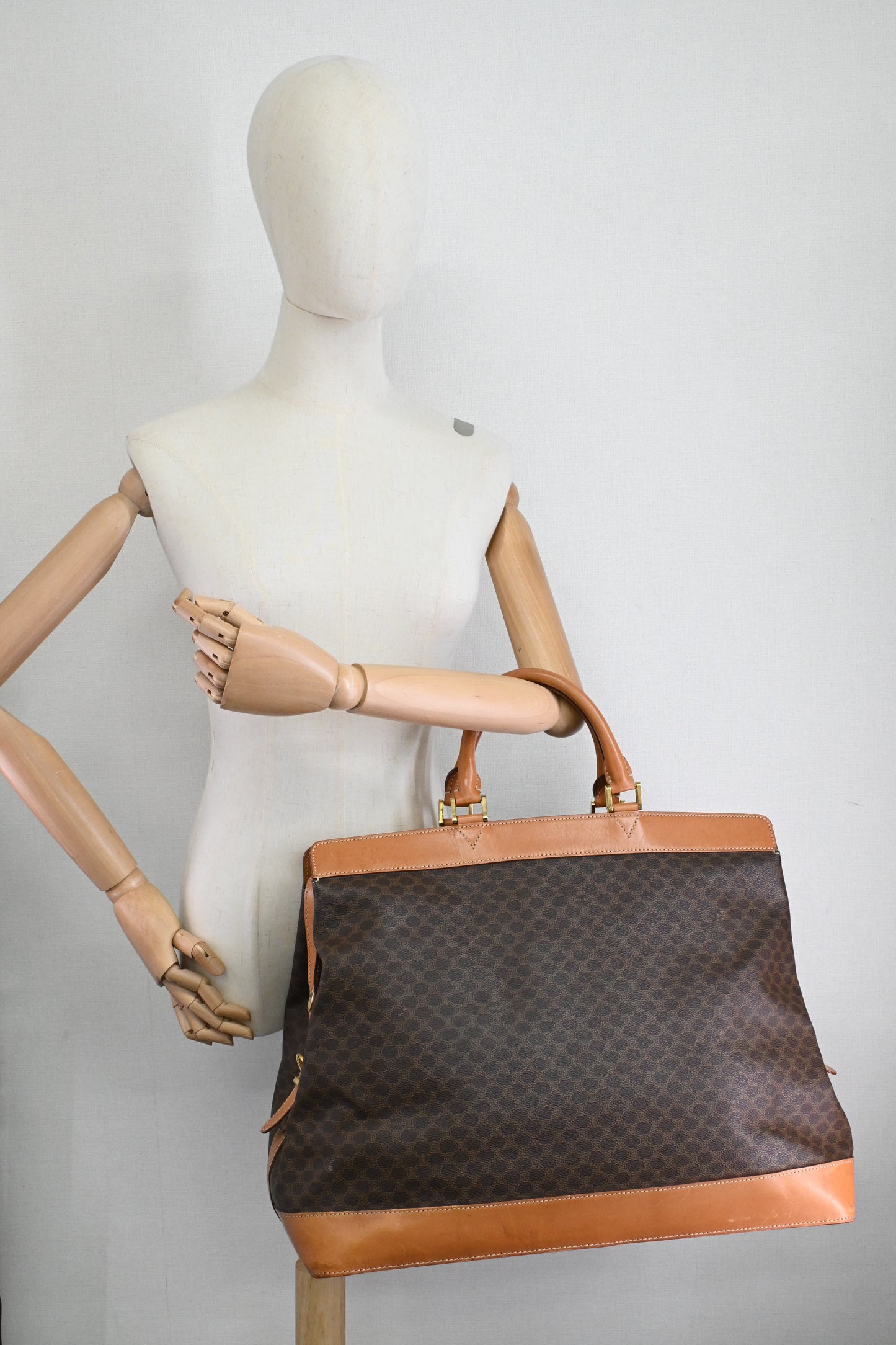 Celine Travel Bag in Brown Macadam Canvas