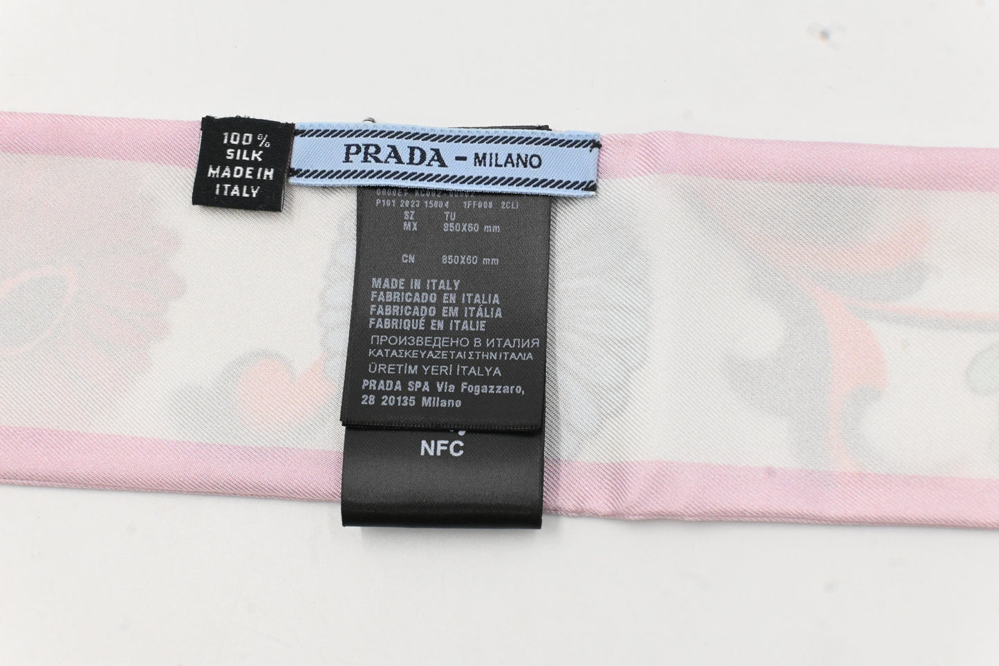 Prada Flower Twill Scarf in Multicolor Silk