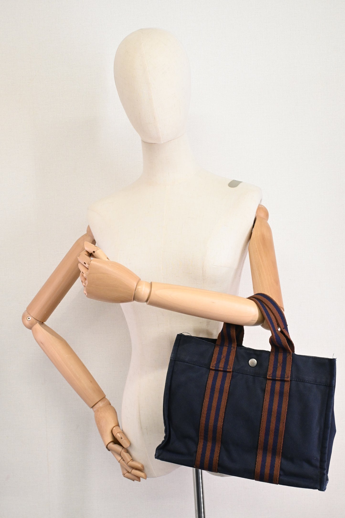 Hermes Fourre-Tout Tote in Navy Blue Canvas