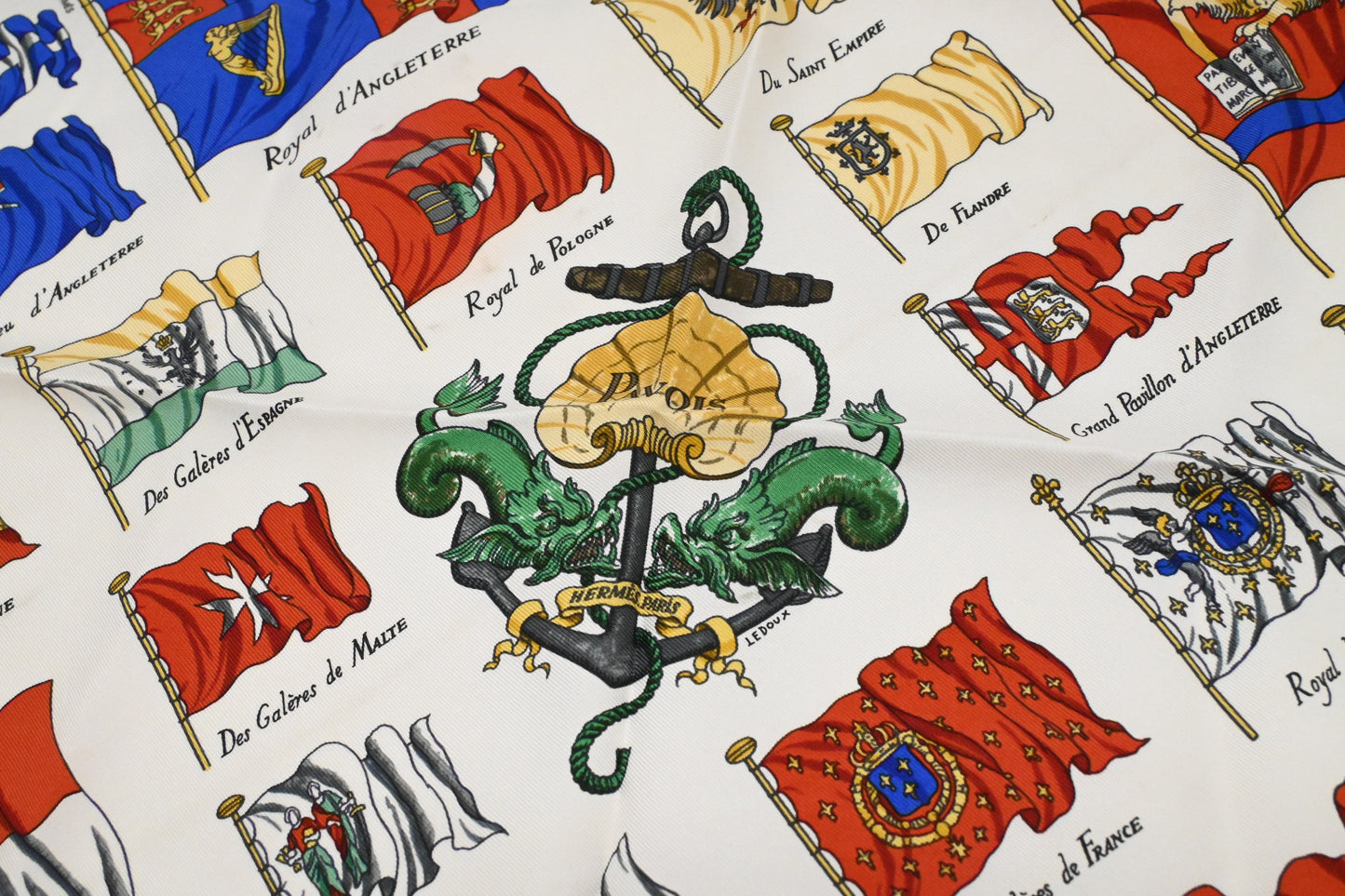 Hermes 'Pavois' Gavroche in Cream Silk