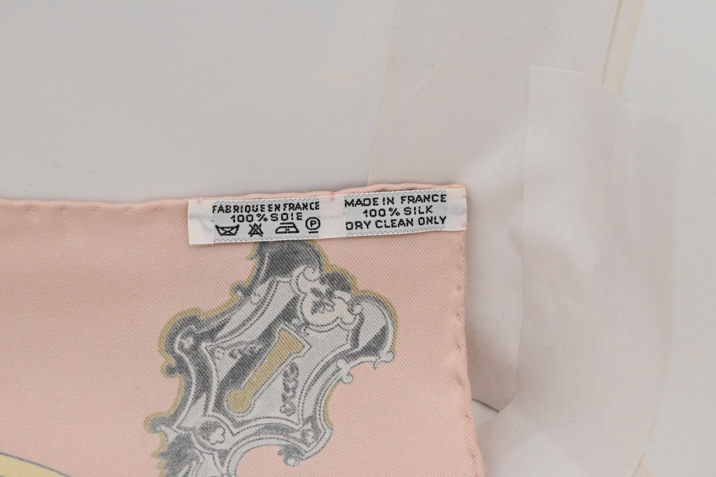 Hermes 'Les Cles' Carre 90 in Pink Silk