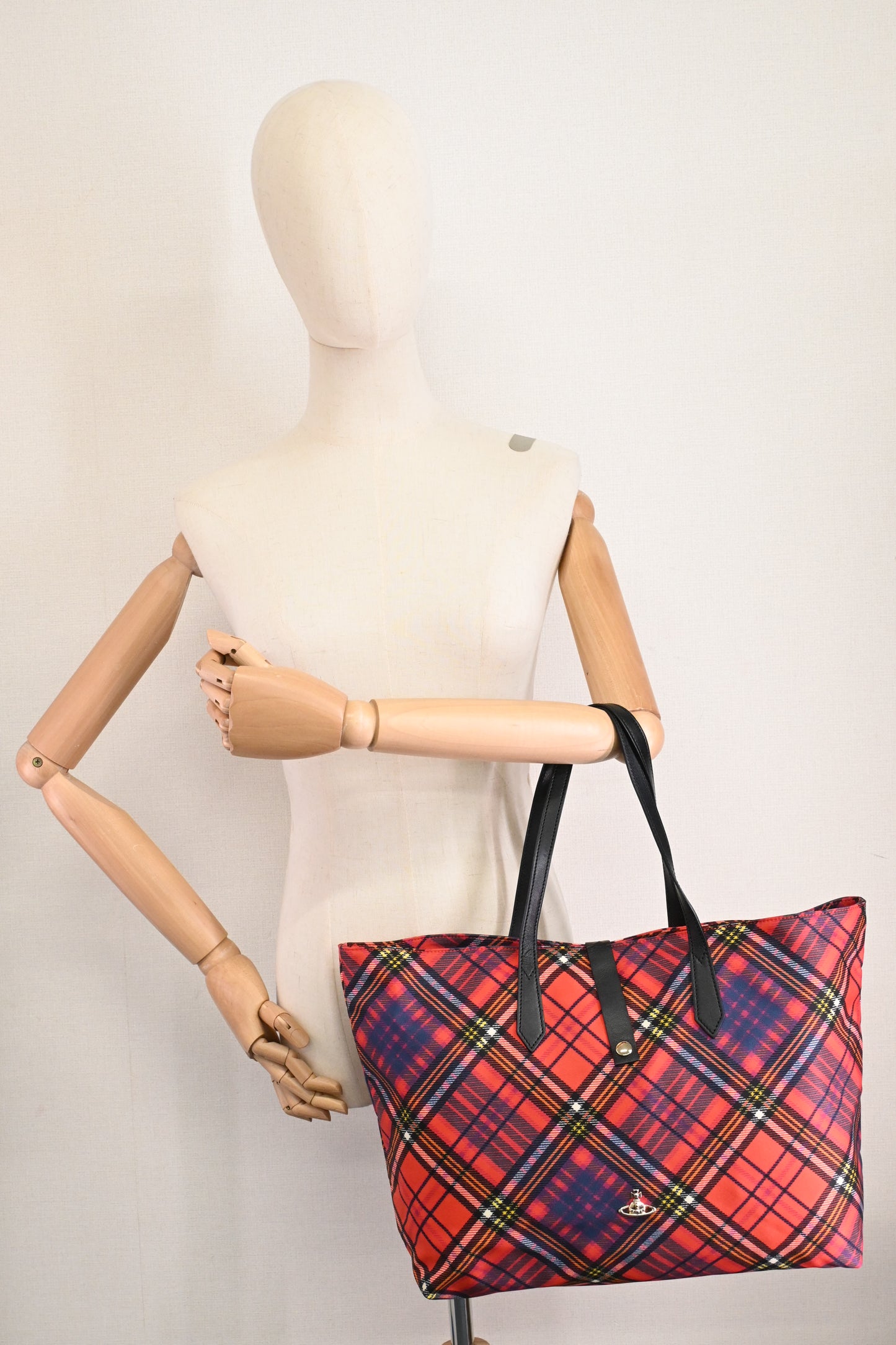 Vivienne Westwood Tote in Red Plaid Nylon
