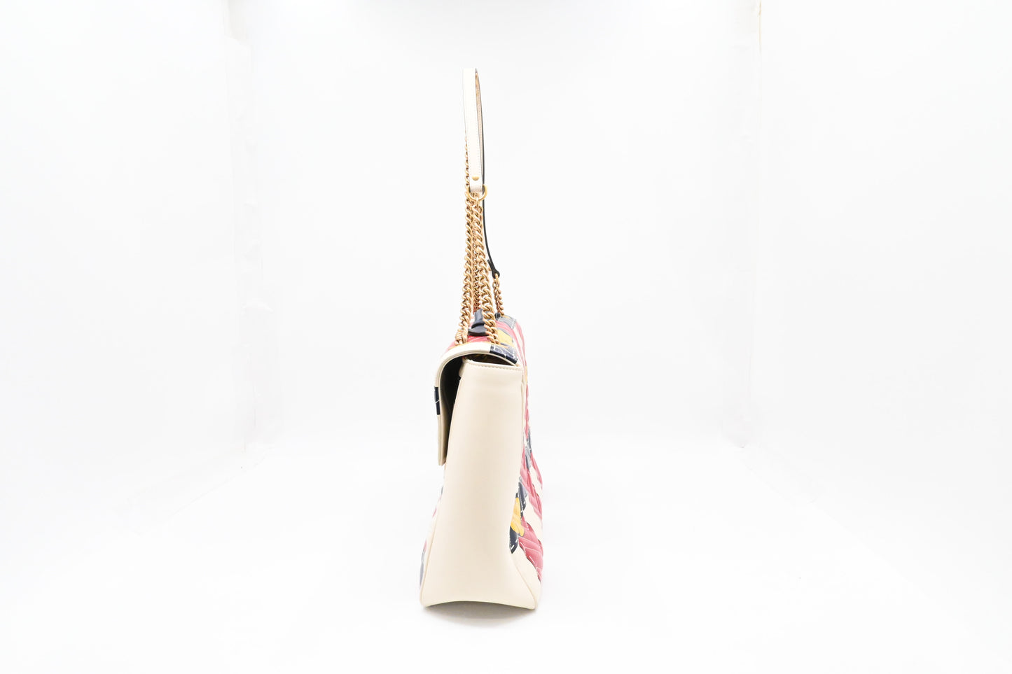 Gucci Trompe L'oeil Maxi Marmont Shoulder Bag in White, Red, and Blue Leather