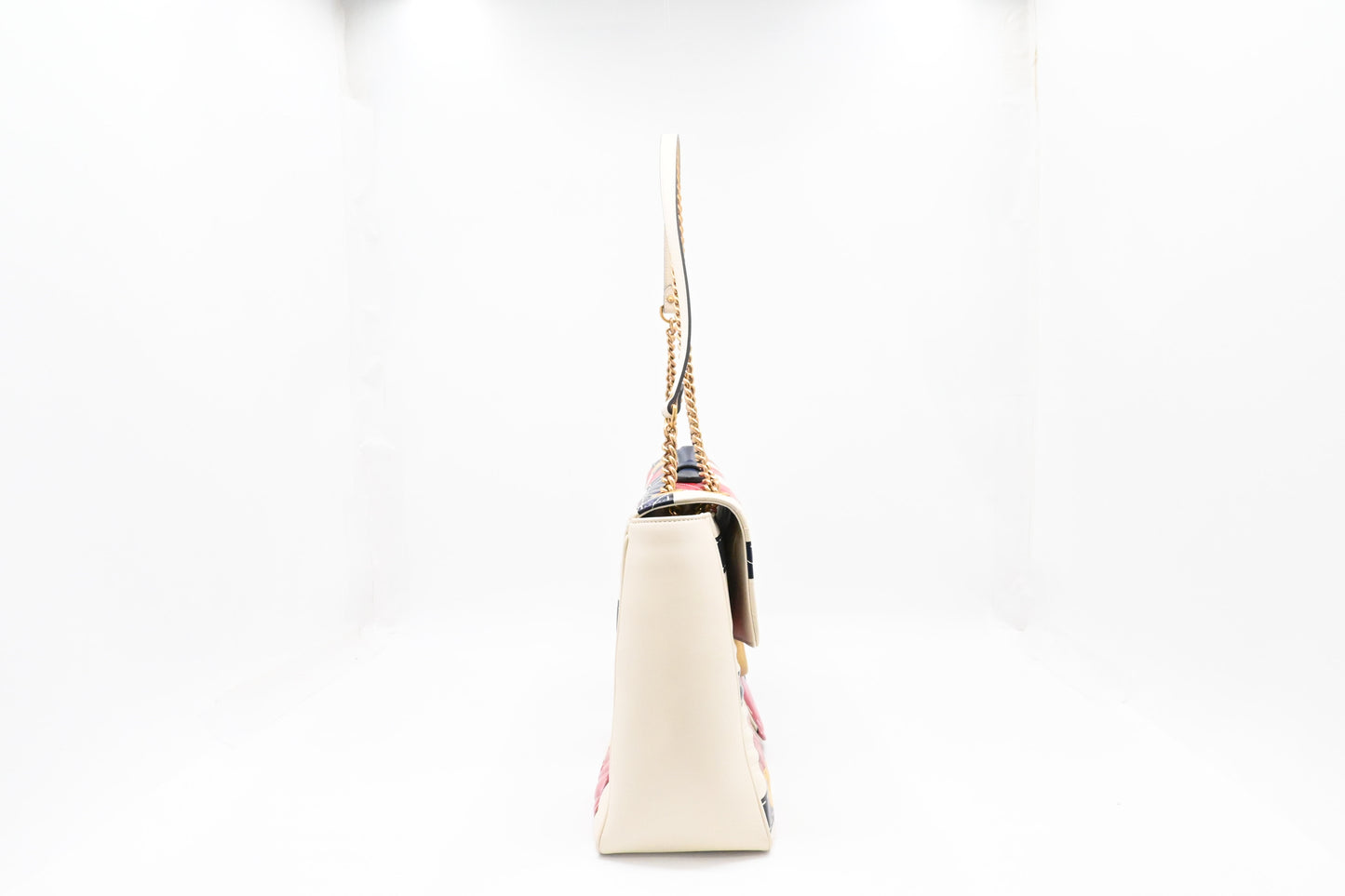 Gucci Trompe L'oeil Maxi Marmont Shoulder Bag in White, Red, and Blue Leather
