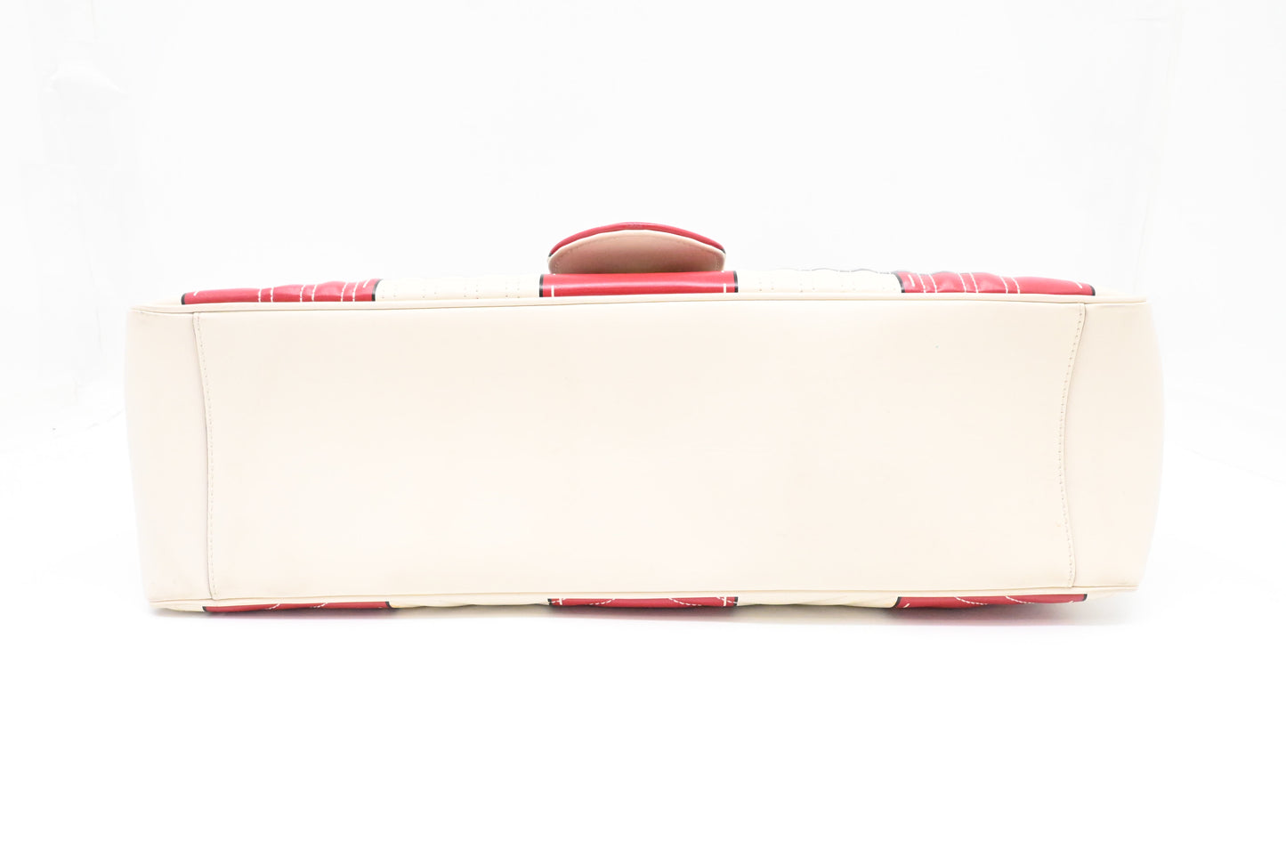 Gucci Trompe L'oeil Maxi Marmont Shoulder Bag in White, Red, and Blue Leather