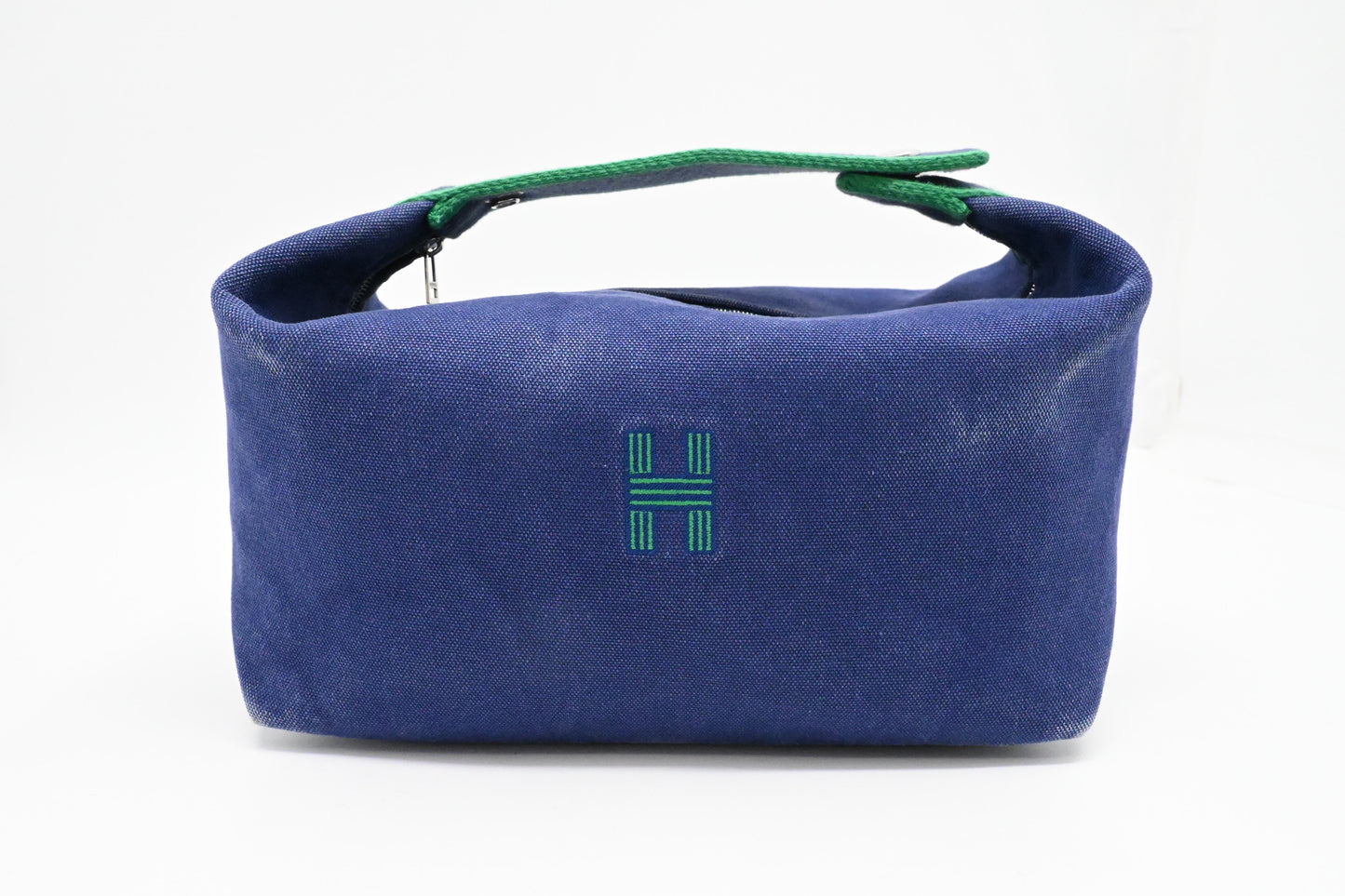 Hermes Large Model Bride a Brac Case in Blue Canvas