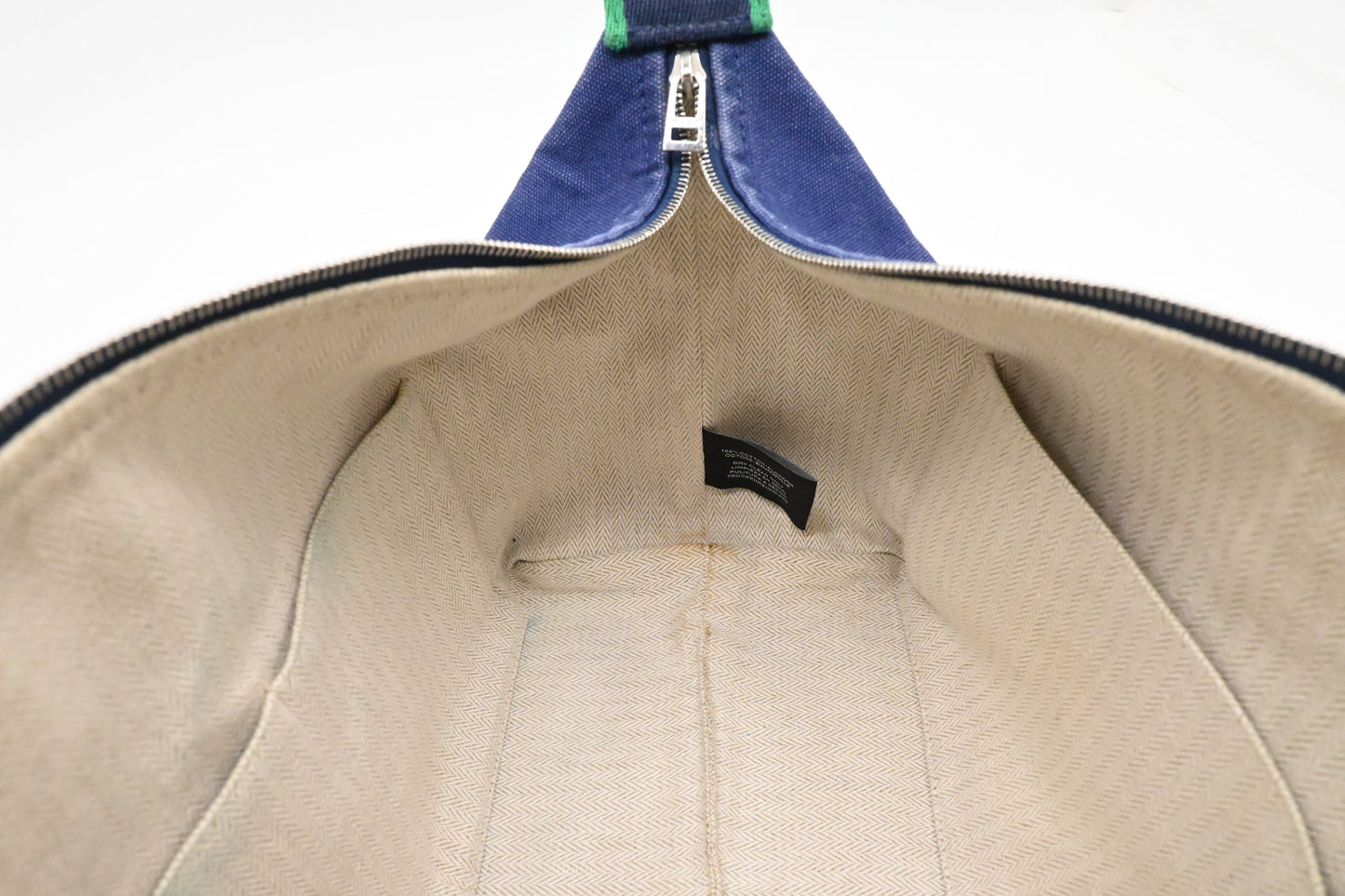 Hermes Large Model Bride a Brac Case in Blue Canvas
