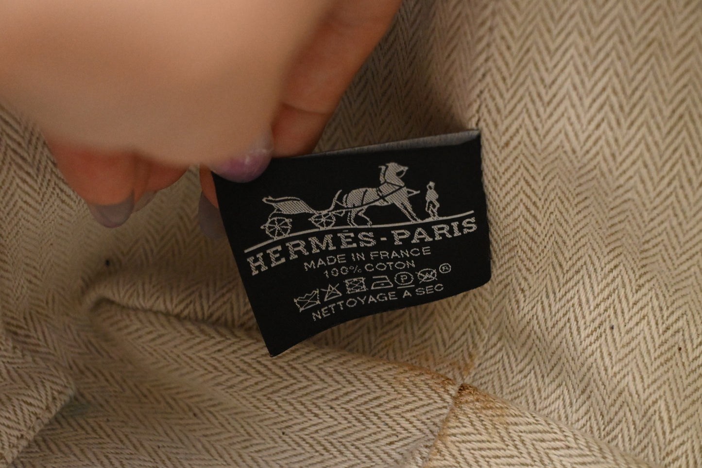 Hermes Large Model Bride a Brac Case in Blue Canvas
