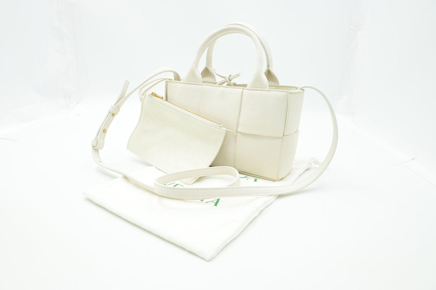 Bottega Veneta Mini Arco Tote in White Leather