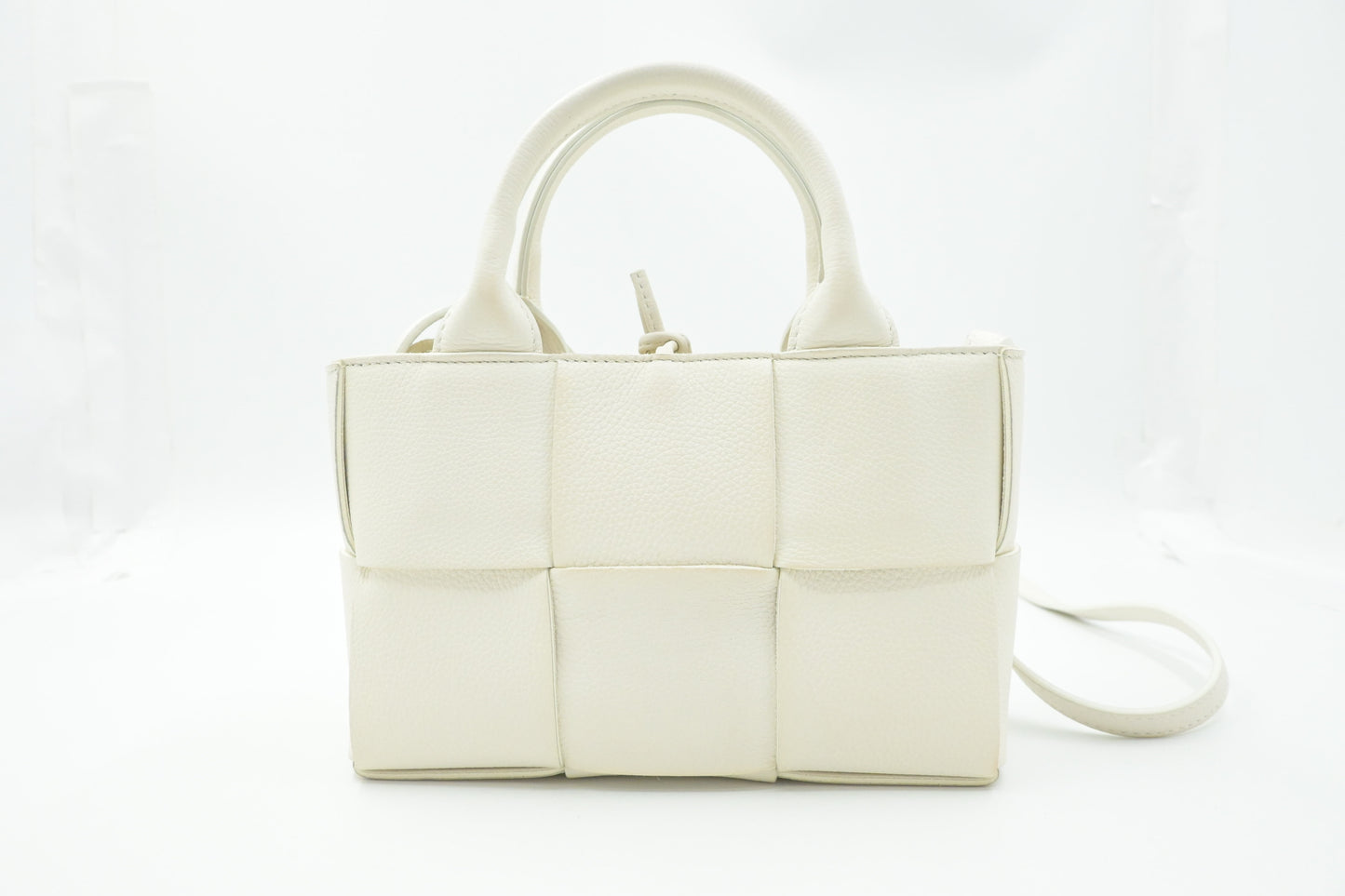 Bottega Veneta Mini Arco Tote in White Leather