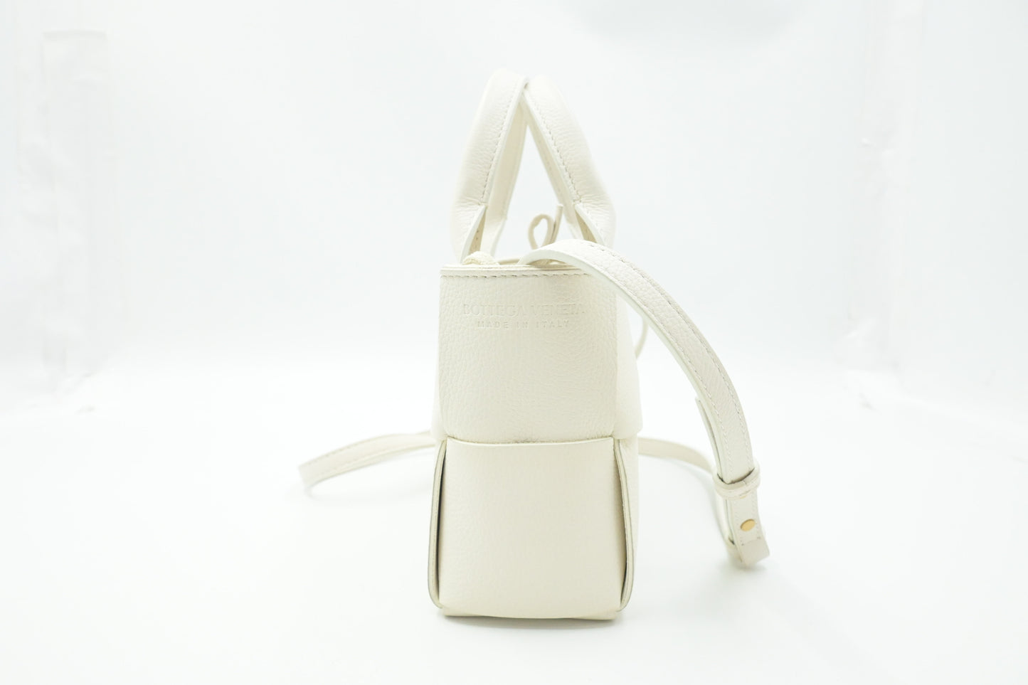 Bottega Veneta Mini Arco Tote in White Leather