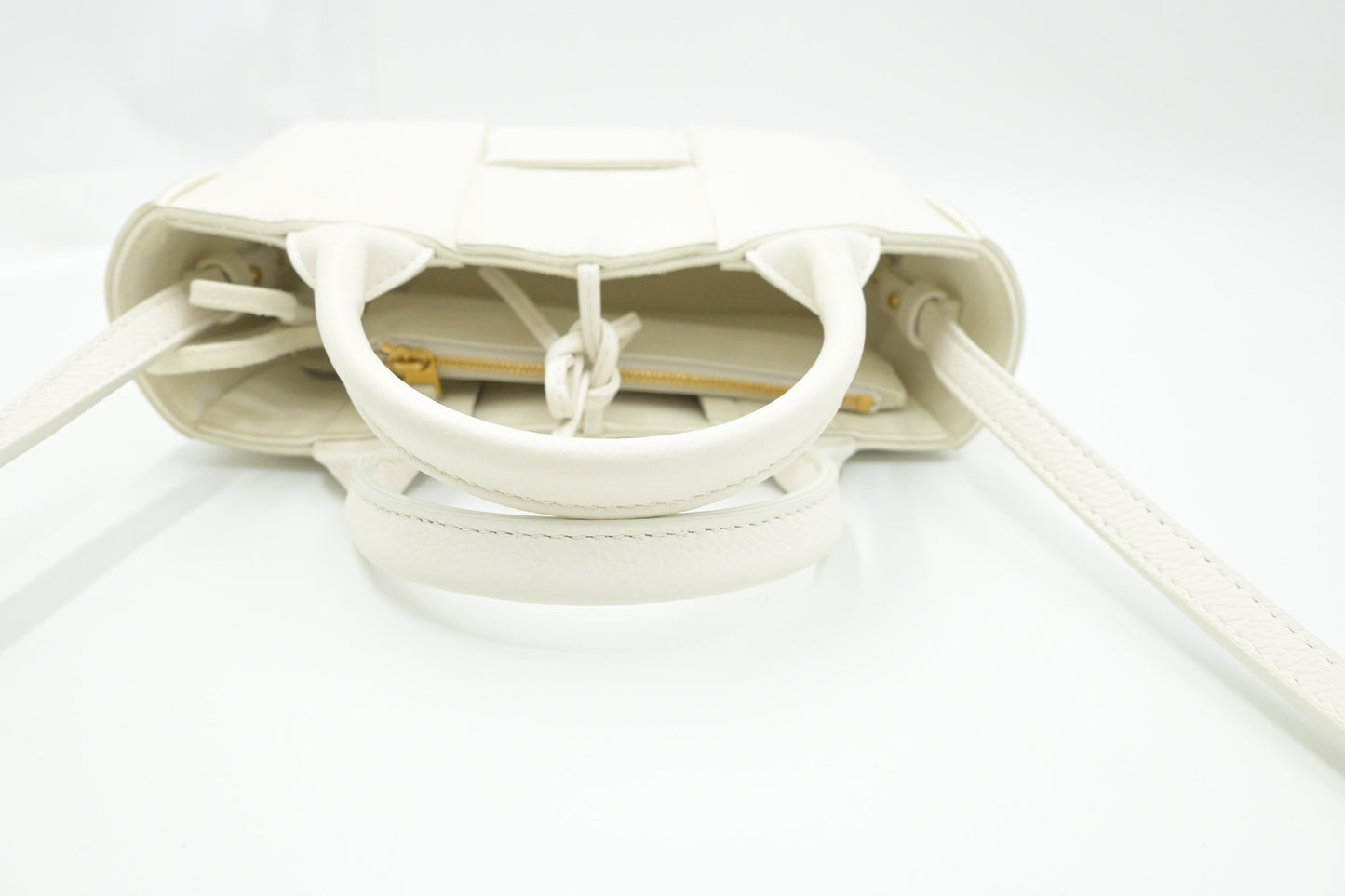 Bottega Veneta Mini Arco Tote in White Leather