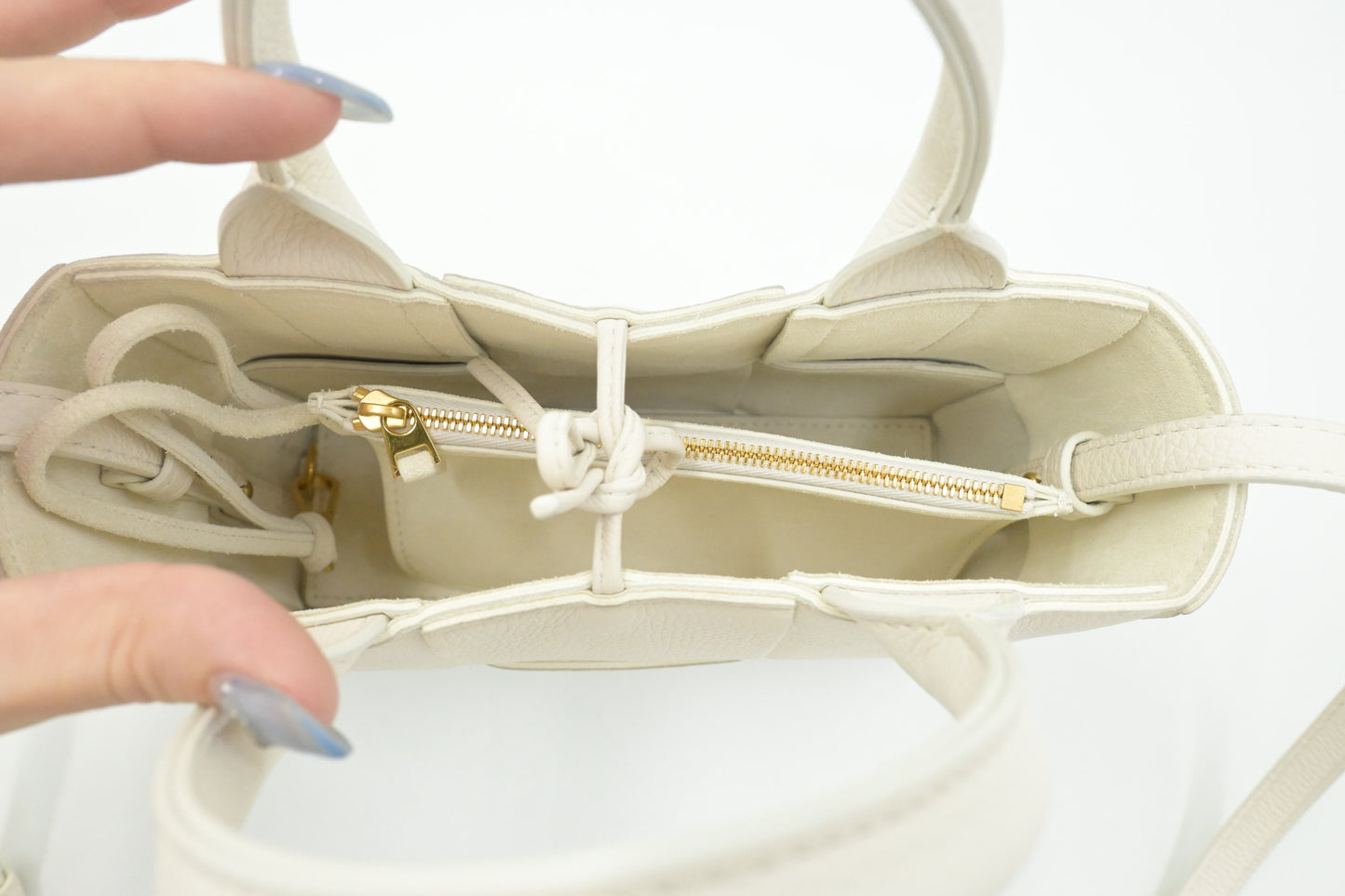 Bottega Veneta Mini Arco Tote in White Leather