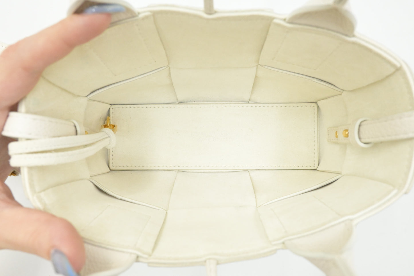 Bottega Veneta Mini Arco Tote in White Leather