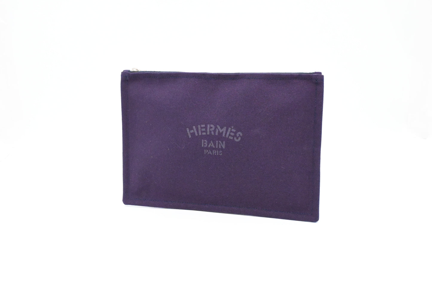 Hermes Bain Pouch in Purple Canvas