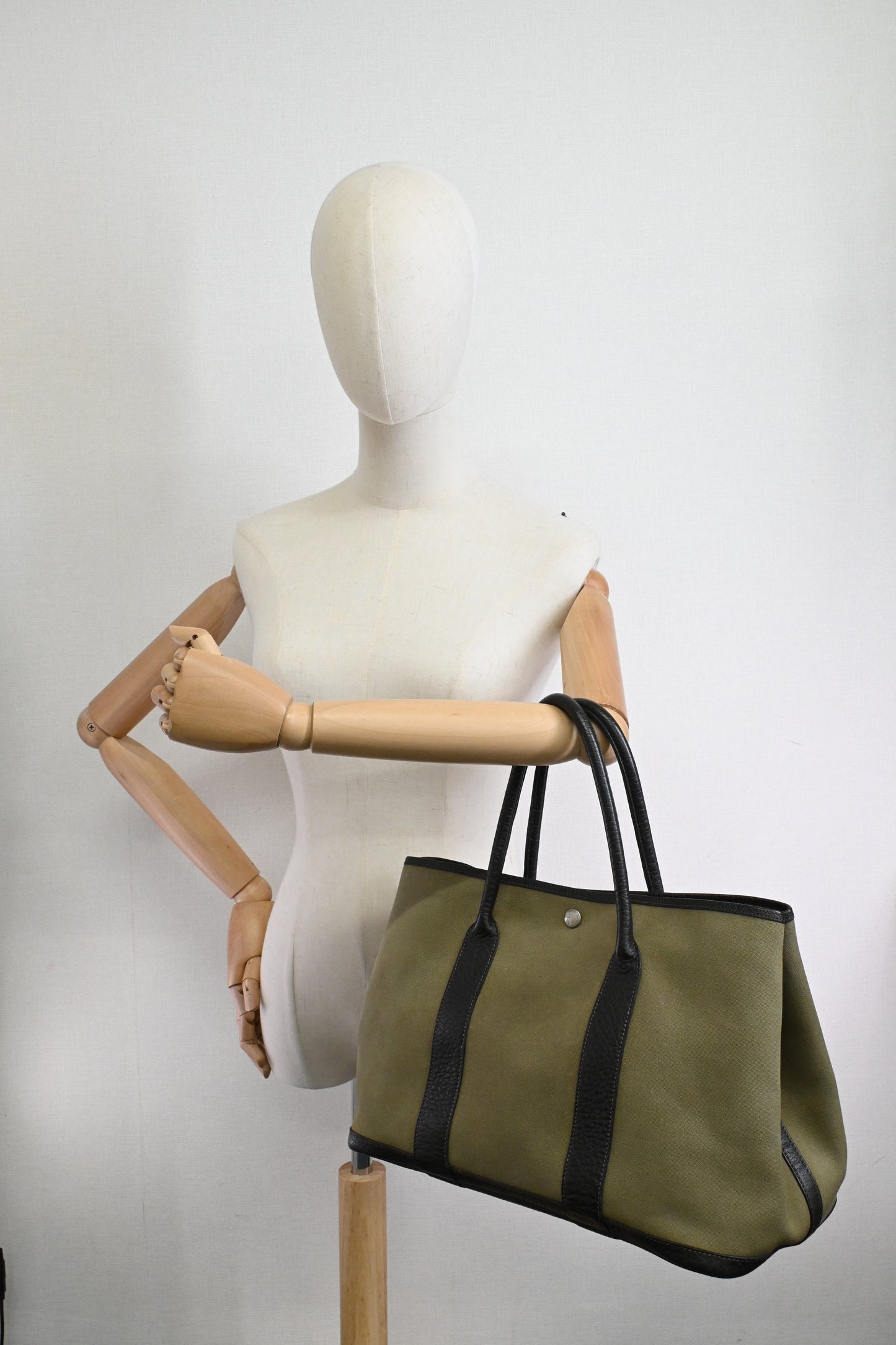 Hermes Garden Party 36 in Green Canvas