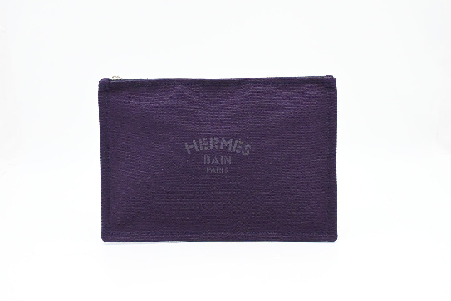 Hermes Bain Pouch in Purple Canvas