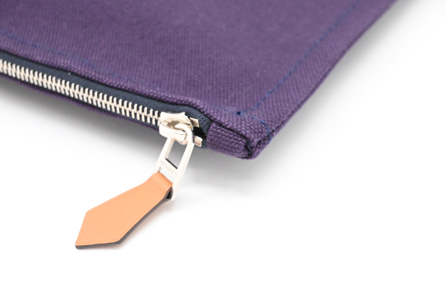 Hermes Bain Pouch in Purple Canvas