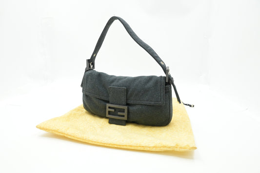 Fendi Baguette in Dark Grey Canvas