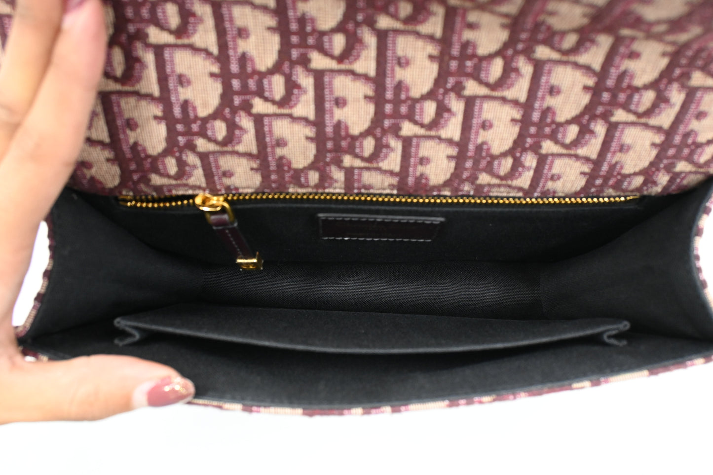 Dior Montaigne 30 in Burgundy Oblique Canvas
