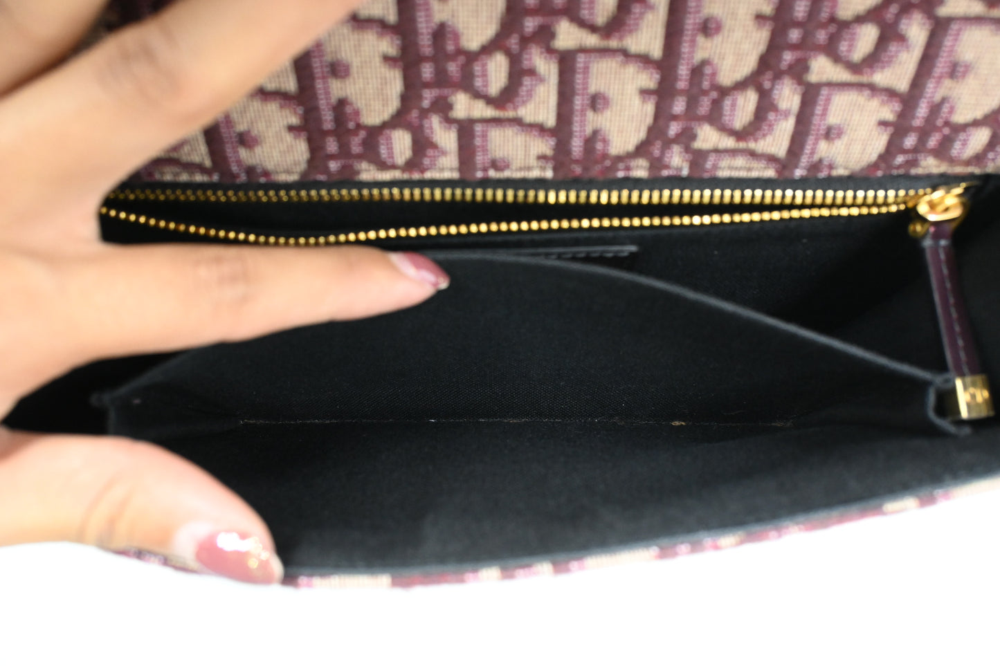 Dior Montaigne 30 in Burgundy Oblique Canvas
