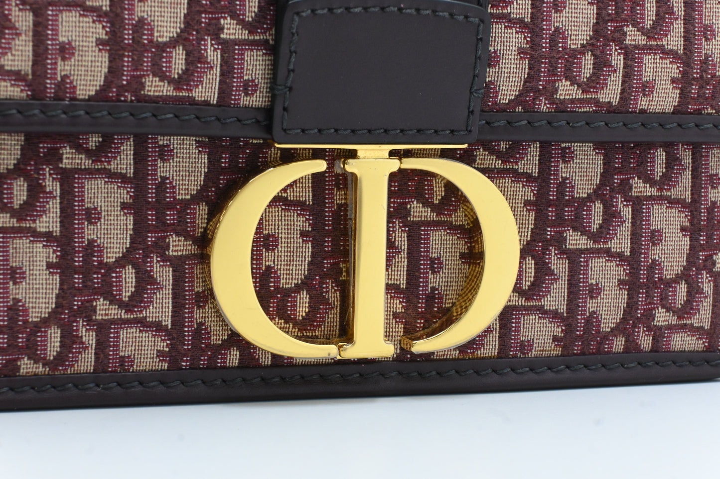 Dior Montaigne 30 in Burgundy Oblique Canvas