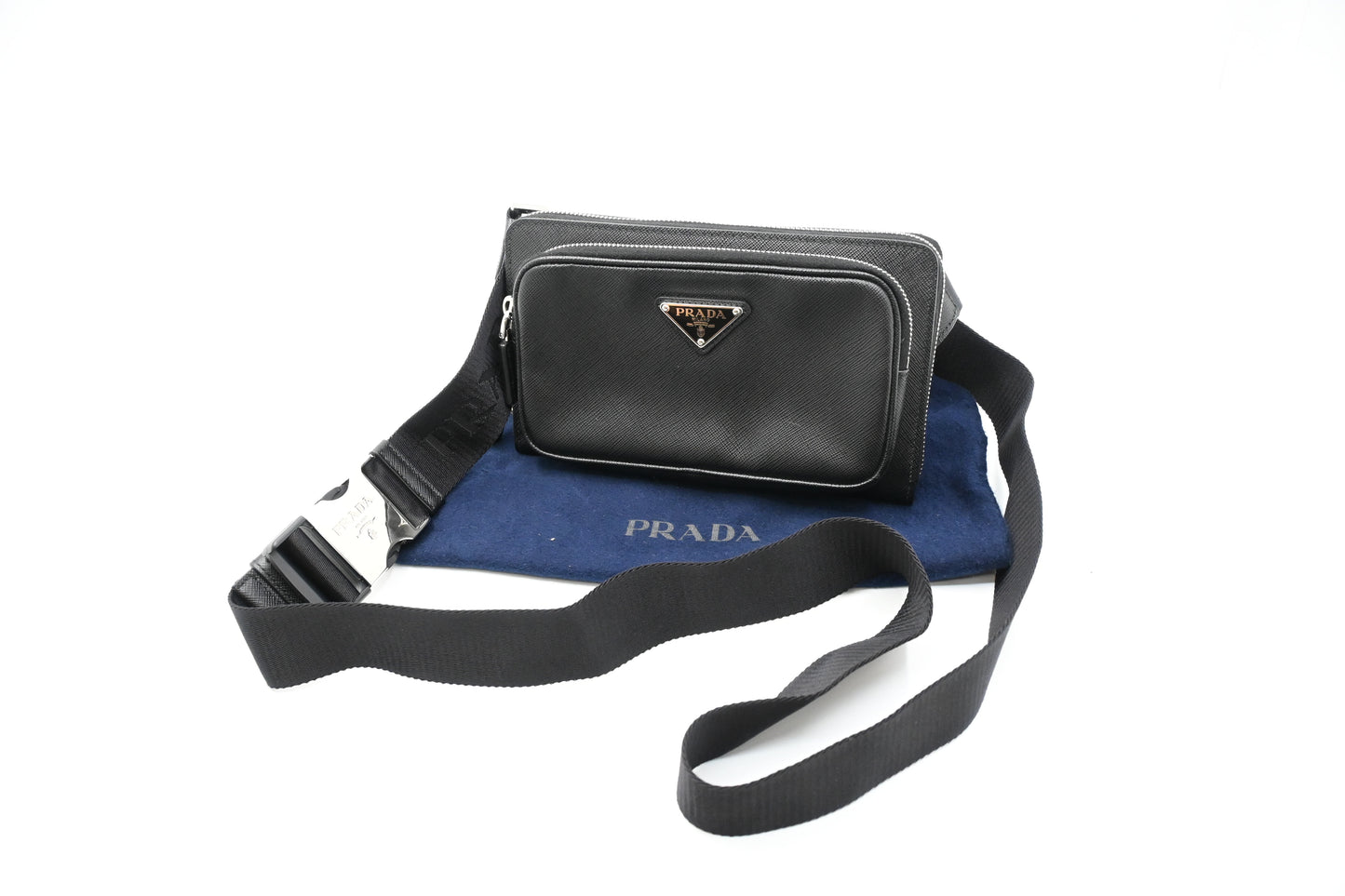 Prada Belt Bag in Black Saffiano Leather