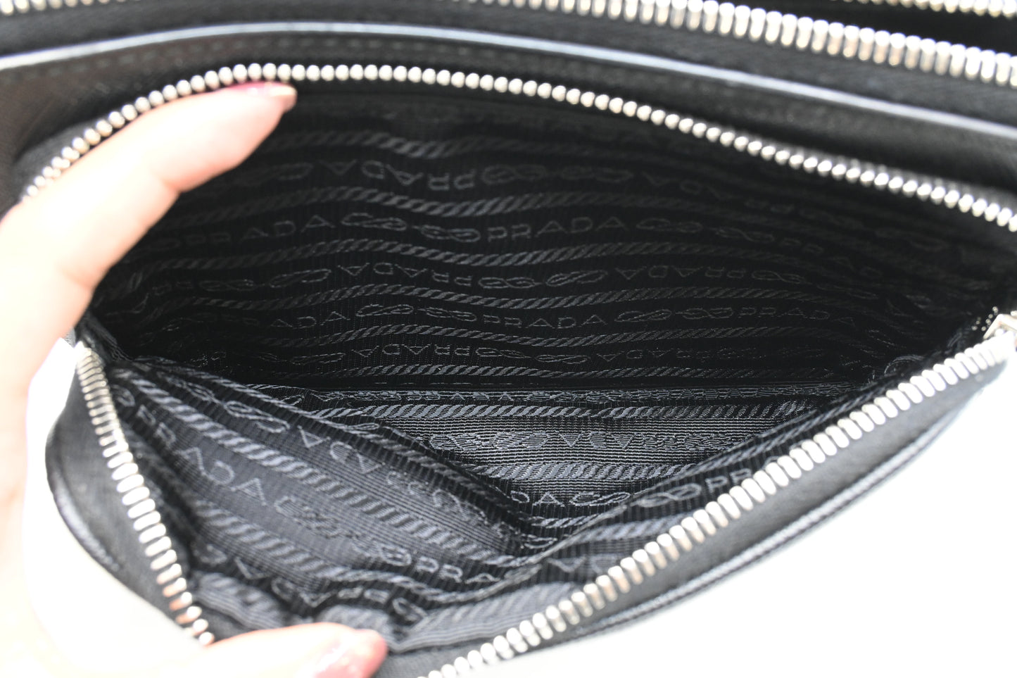 Prada Belt Bag in Black Saffiano Leather