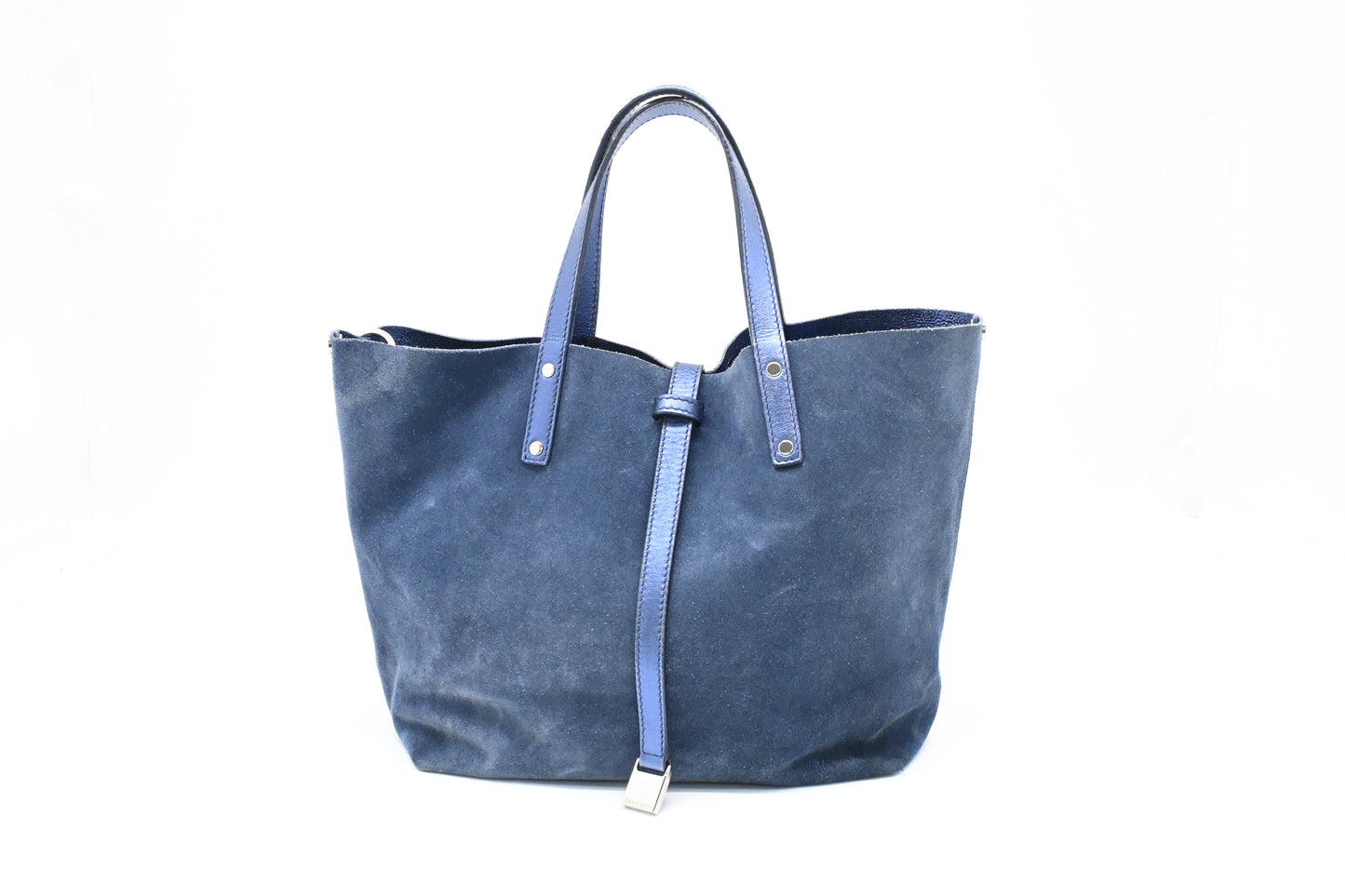 Tiffany & Co. Reversible Tote in Metallic Blue Leather