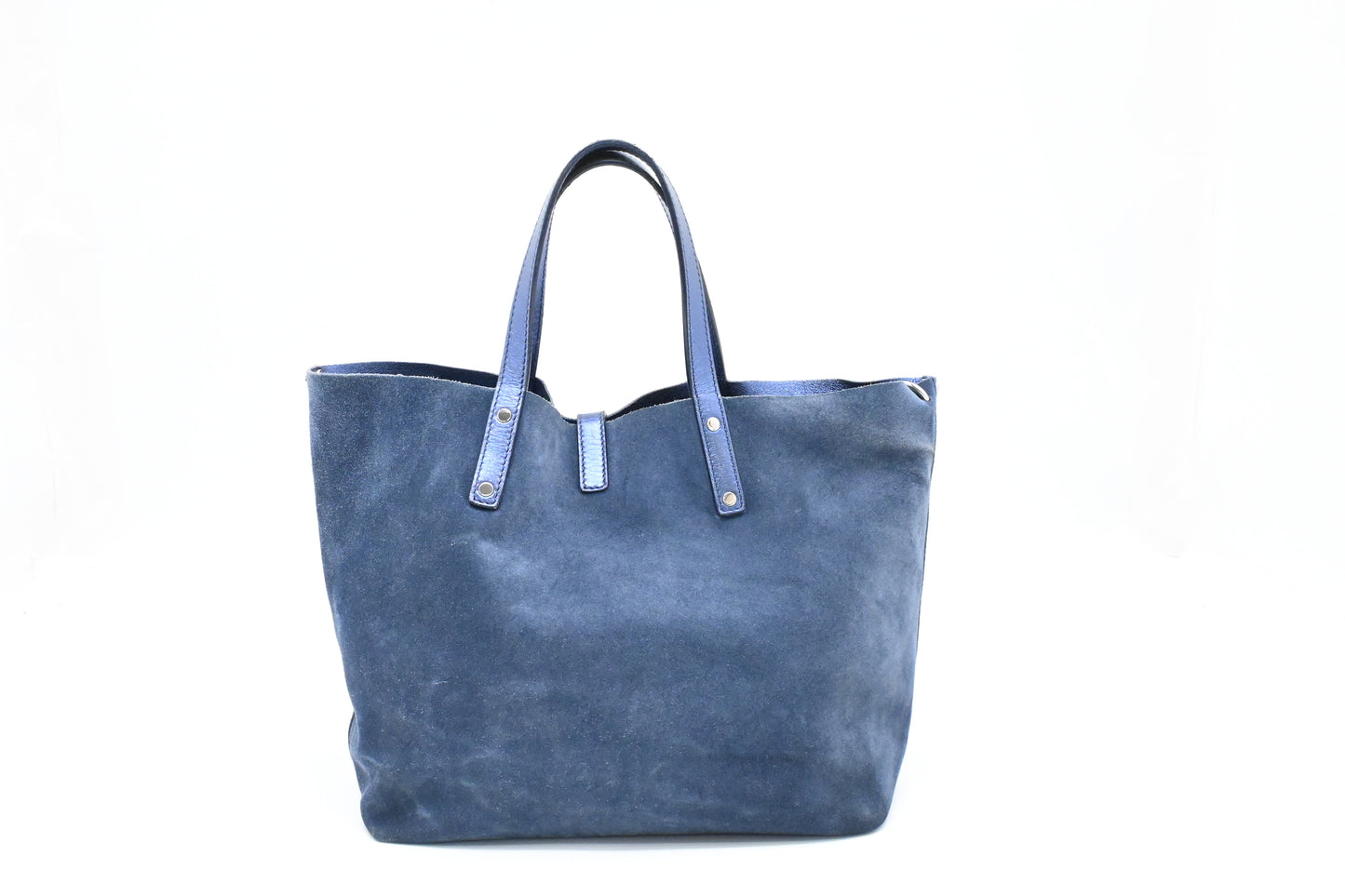 Tiffany & Co. Reversible Tote in Metallic Blue Leather