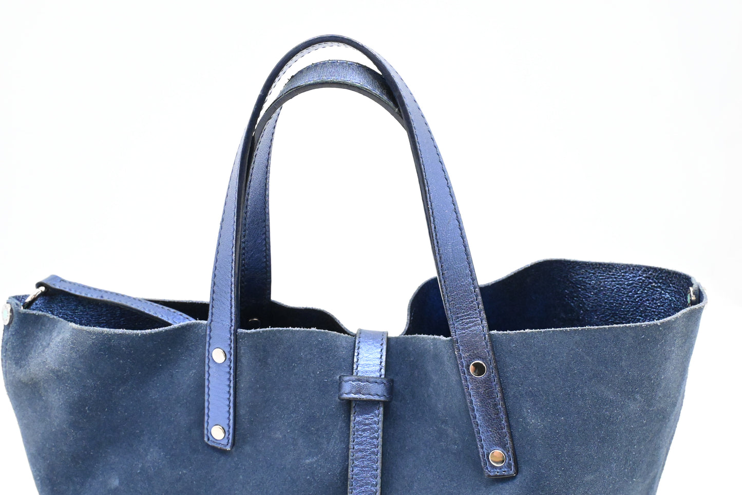 Tiffany & Co. Reversible Tote in Metallic Blue Leather
