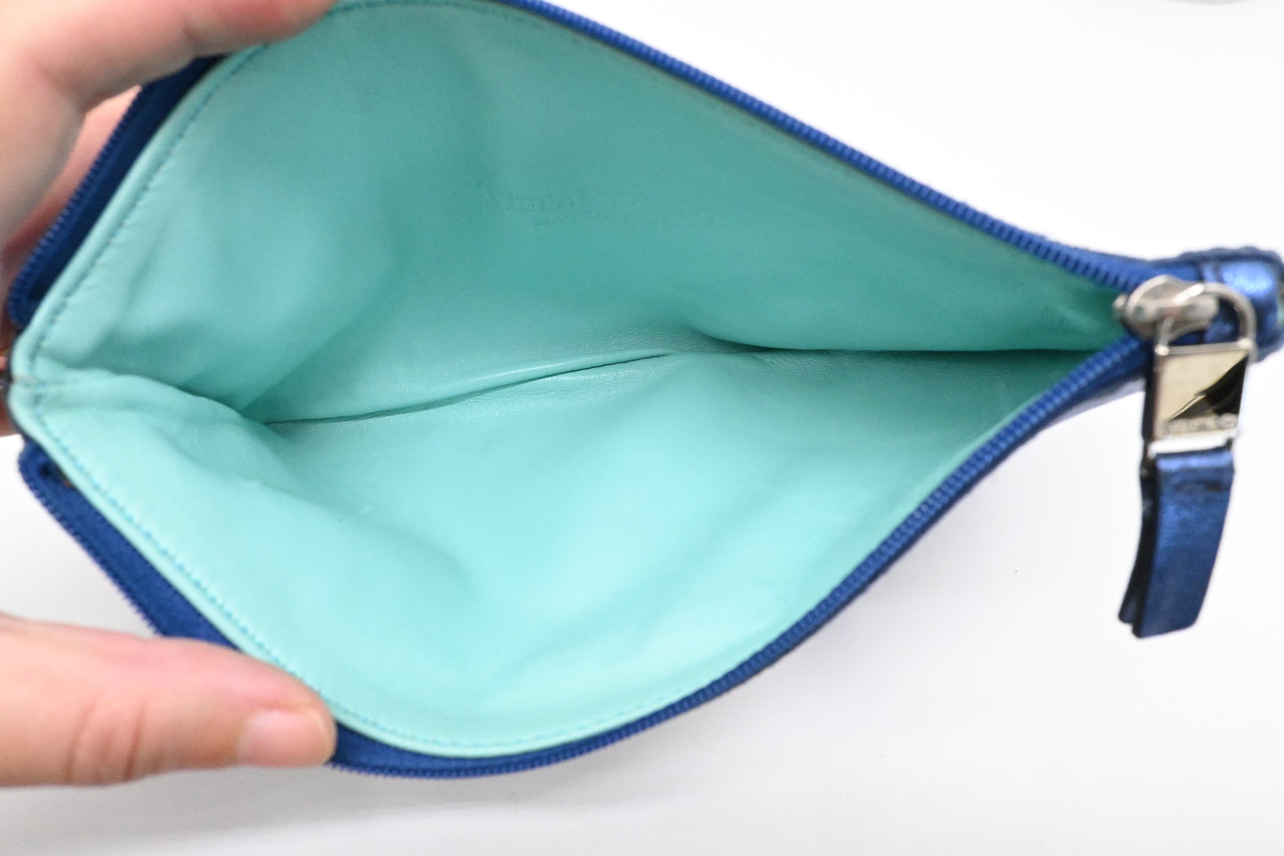 Tiffany & Co. Reversible Tote in Metallic Blue Leather
