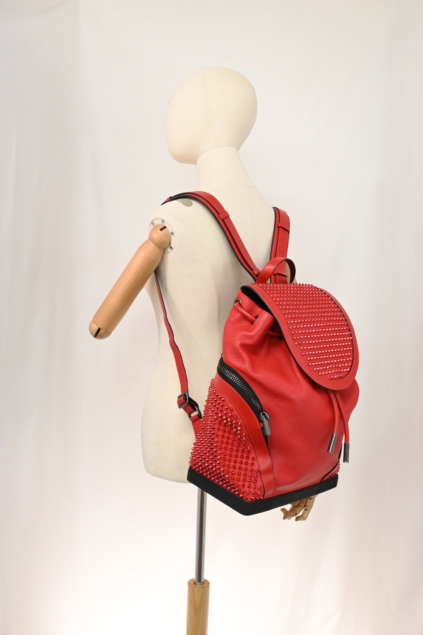 Louboutin Explorerfunk Backpack in Red Studded Leather