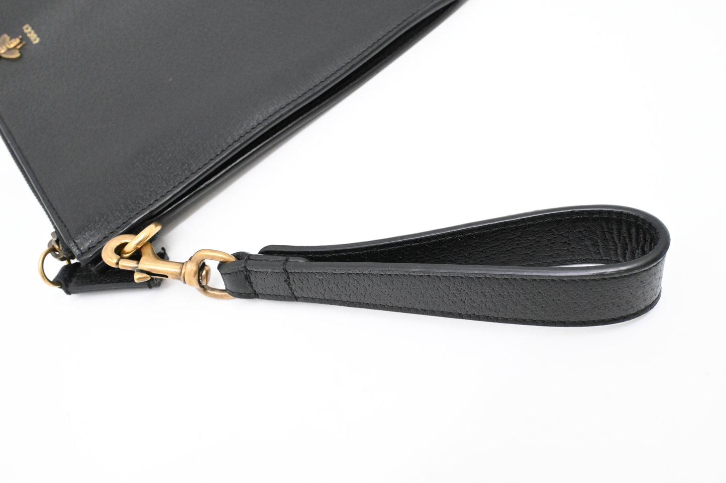 Gucci Bee Clutch in Black Leather