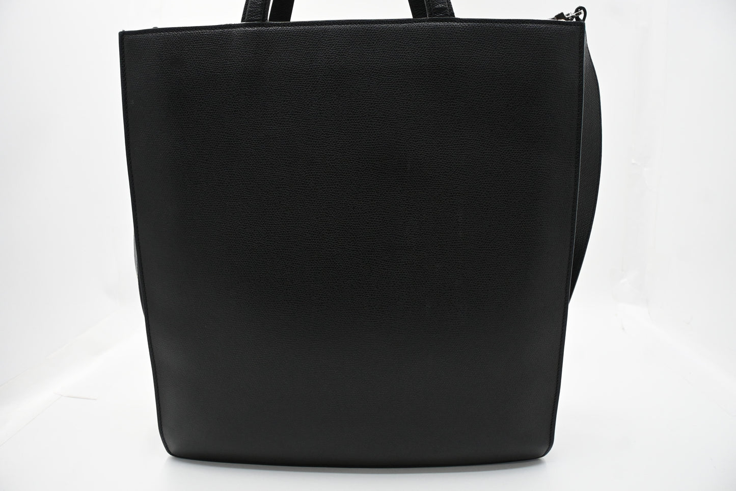Valextra Boxy Tote in Black and Cream Leather