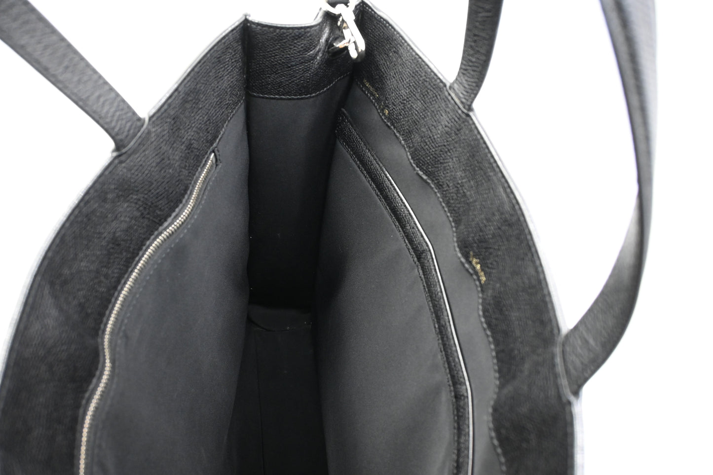 Valextra Boxy Tote in Black and Cream Leather
