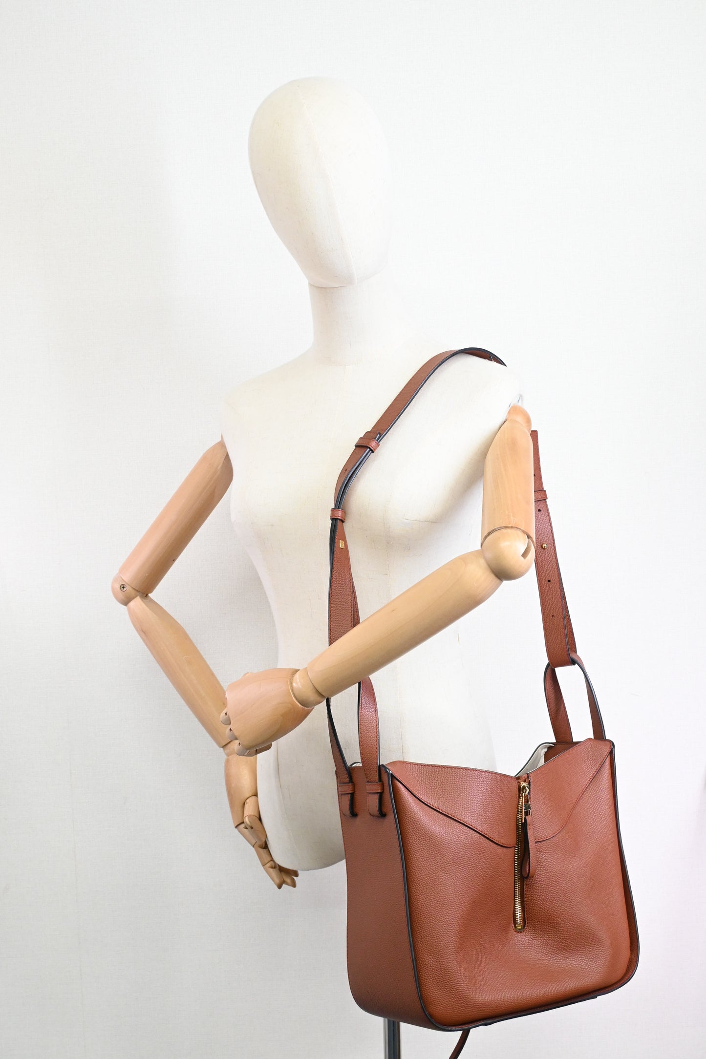 Loewe Mini Hammock in Brown Leather