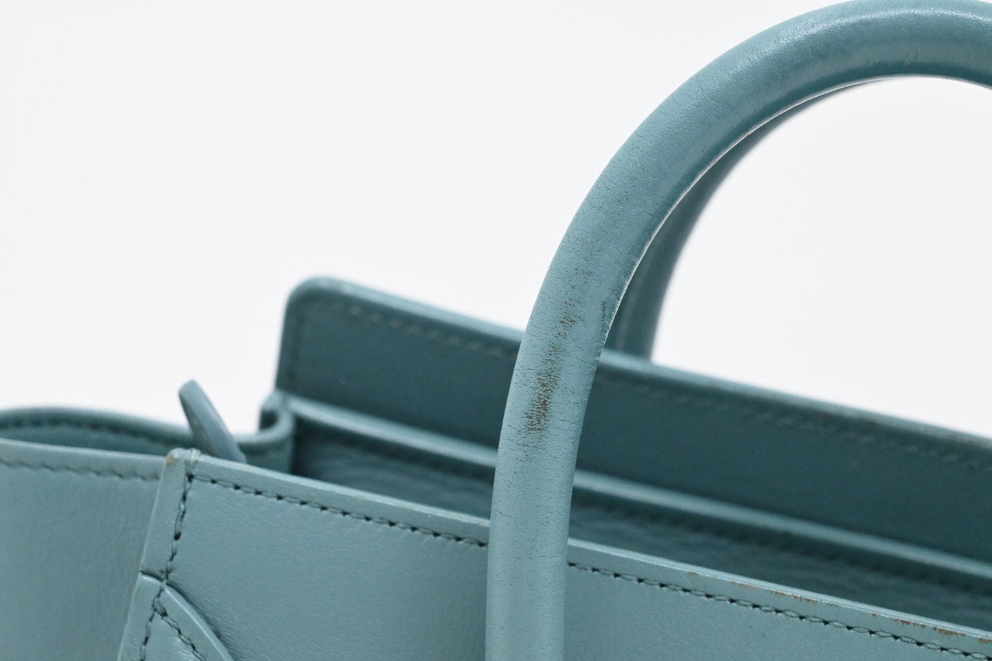 Celine Nano Luggage in Teal Leather