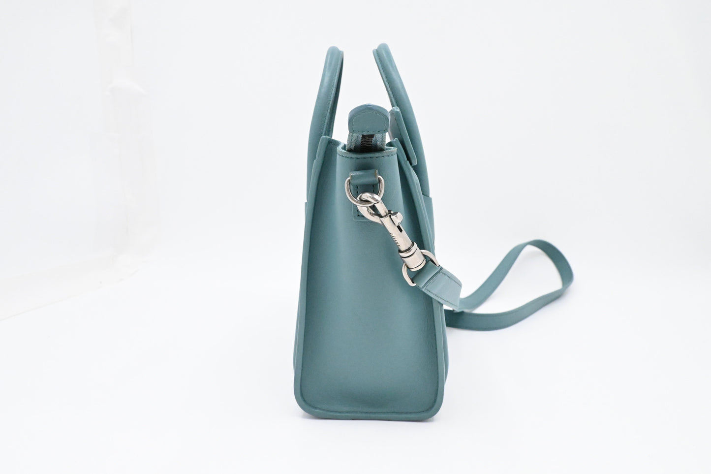 Celine Nano Luggage in Teal Leather