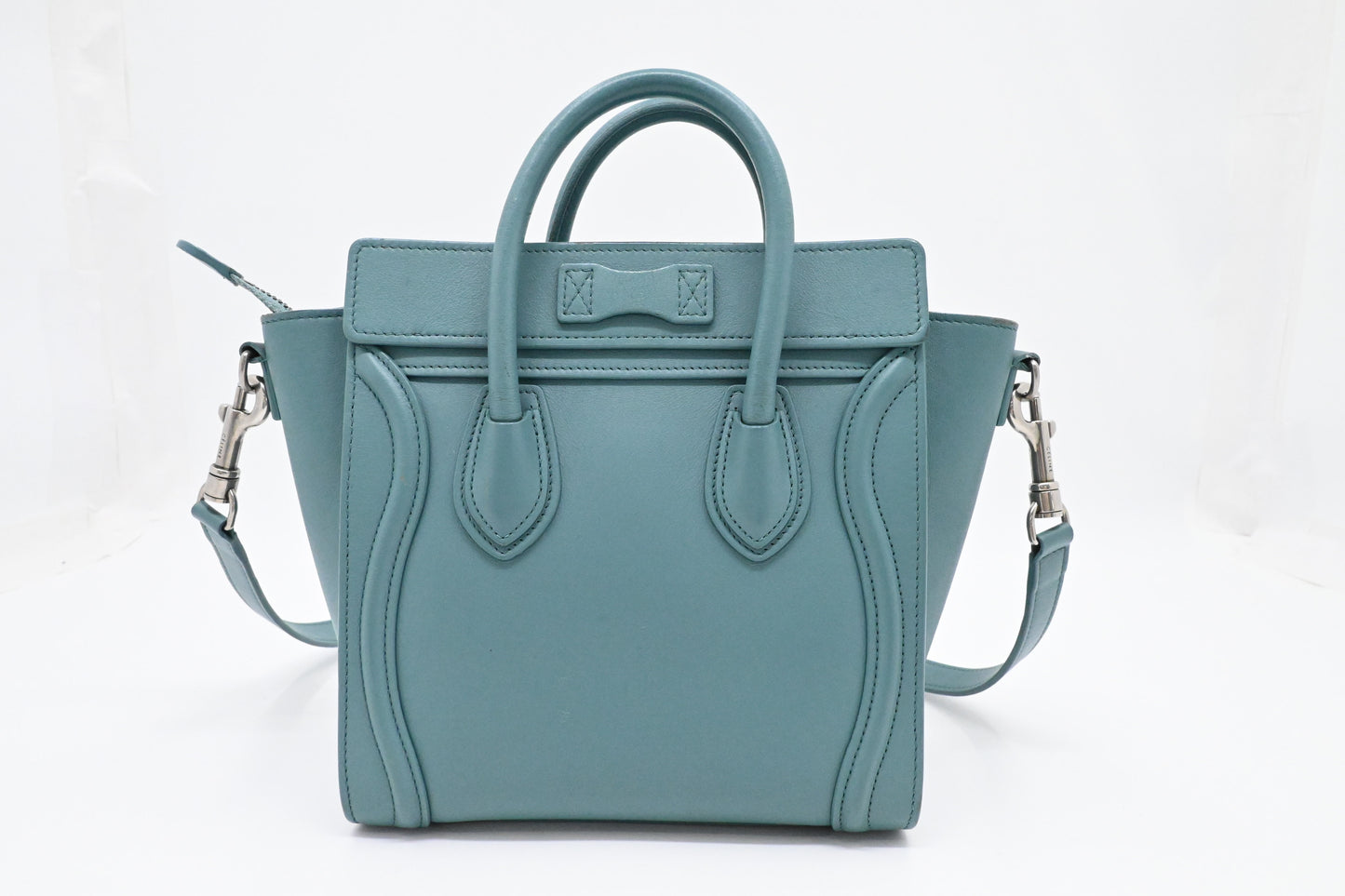 Celine Nano Luggage in Teal Leather