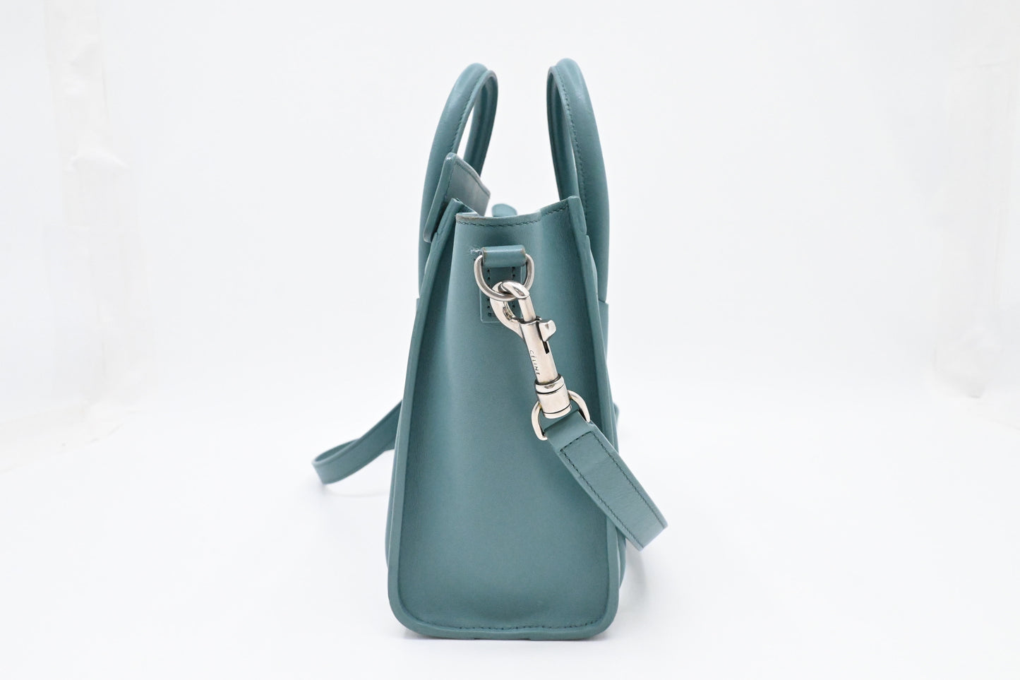 Celine Nano Luggage in Teal Leather