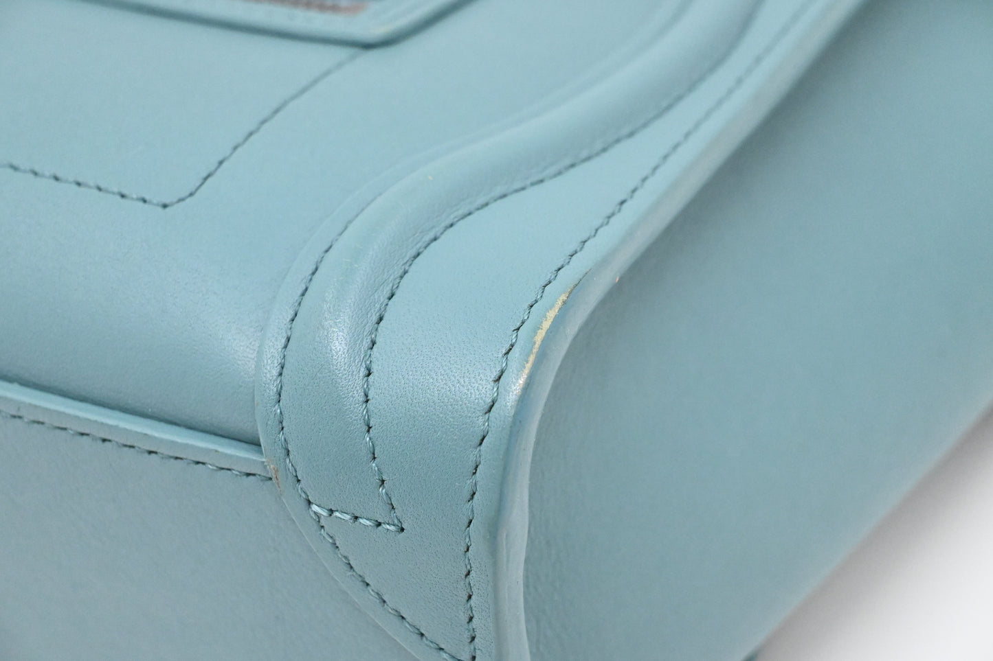 Celine Nano Luggage in Teal Leather
