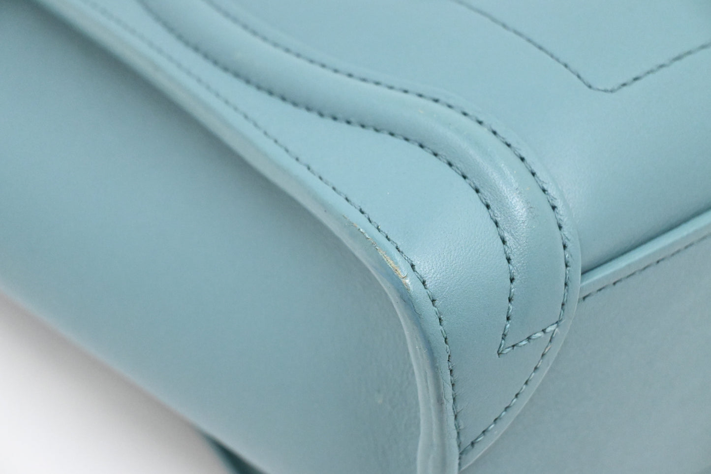 Celine Nano Luggage in Teal Leather