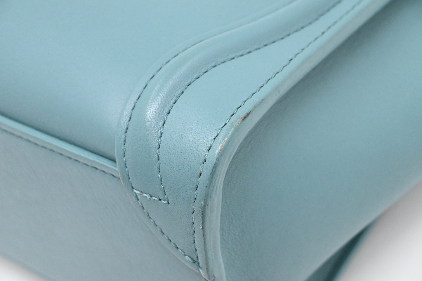 Celine Nano Luggage in Teal Leather