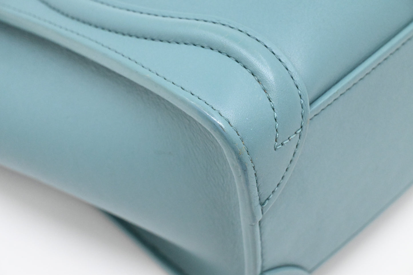 Celine Nano Luggage in Teal Leather