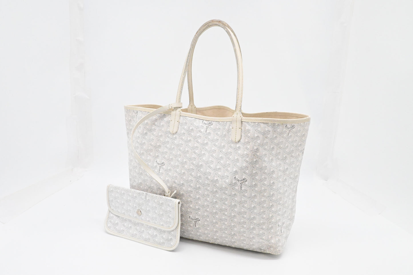 Goyard Saint Louis PM in White Goyardine Canvas